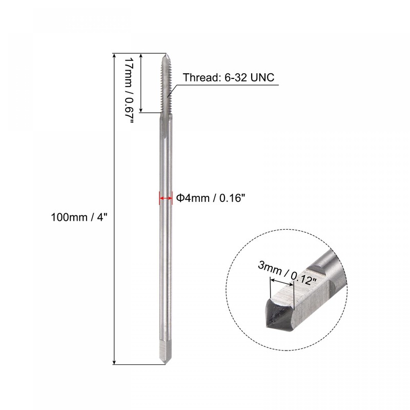 uxcell Thread Milling Taps, #6-32 UNC High Speed Steel (HSS)