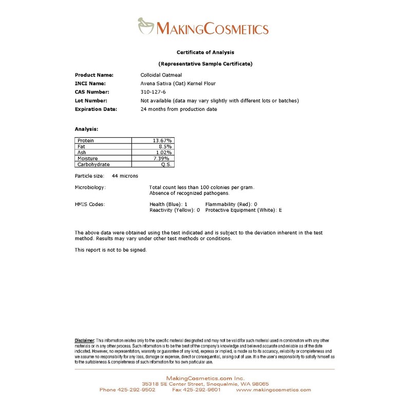 MakingCosmetics - Colloidal Oatmeal - 4.4oz / 125g - Cosmetic