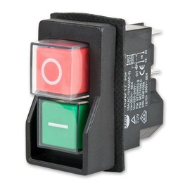 KJD17 5 Pin Waterproof Push Button Electromagnetic Pressure Button Switch, AC 250V 16A Safety Switch Electric Cement Concrete Mixer Switch for Machine IP55