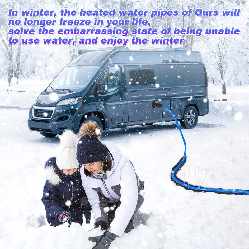 15FT Heated Water Hose for RV,Heated Drinking Water Hose,Anti-freezing Temperature