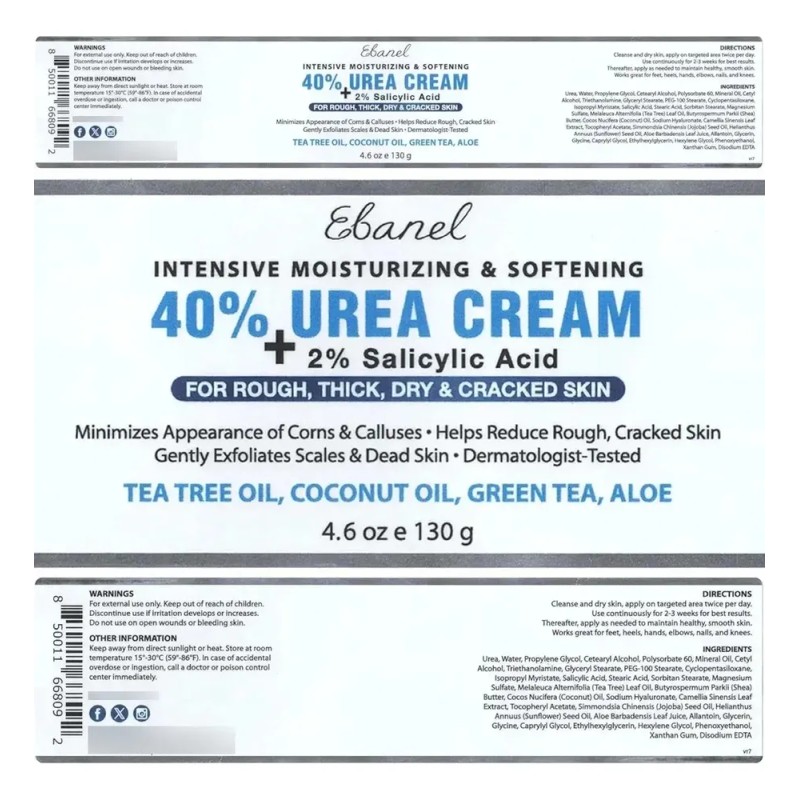 /crema De Urea Ebanel 40% Más De Ácido Salicílico, 2%,
