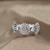 TOFBS Sun and Moon Rings Set 925 Silver Stackable Sky
