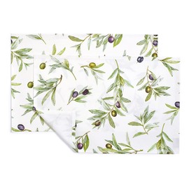 Set of 2 (11.8 x 17.7 inches (30 x 45 cm) Laminated Olive Tree Placemats