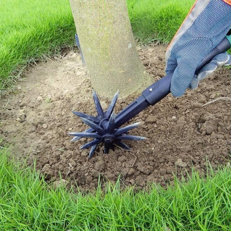 Rotary Cultivator Tool, Garden Handheld Tiller, Cultivator Cordless Tiller for