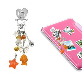 JINGSEN Charm Chains for Kindle,Cute E-Reader Phone Charm Bracelets Accessories Gift for Reader Booklovers Women,Charms Compatible for Kindle,E-Reader,Phone(Goldfish)