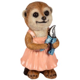 Baby Girl Meerkat Ornament Figurine Garden Home Décor Gardening Pruning Here We Go Indoor Or Out Frostproof 21cm