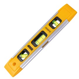 Magnetic Torpedo Level Ruler, 9 Inch Level with 3 Different Bubbles/45°/90°/180° Multifunction Measuring Tools for Craftsman, Aluminum and Shock Proof