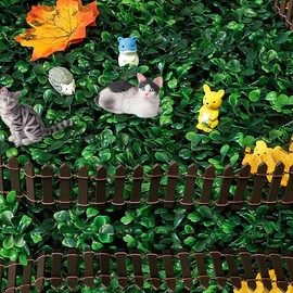 Miniature Dollhouse Fairy Garden Fence Decorative Picket Fence for DIY Diorama Crafts Project,35.4 Inches Long x 2 Pack (2 Pack of Brown)