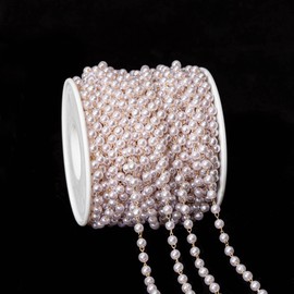 KAOYOO 5 Yard 4MM Faux Pearl Brass Chain for Sewing Crafts,DIY Decoration and Wedding Decorations.(4MM)