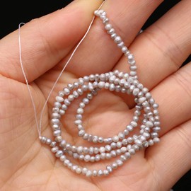 Natural Mini Pearl Beads Irregular Rice Shape Dyed Grey Freshwater Pearl for Women Jewelry Making 2.5-3mm