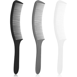3-Piece Curved Barber Clipper Comb Set in Black, White, Grey: Perfect for Professional Haircuts and Styling, Ergonomic Flat Top Design