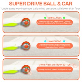 QXFE Interactive Cat Toy Ball for Indoor - Strong Driver for Endless Entertainment, Automatic Cat Toy for Indoor Cats, Enrichment and Interactive Cat Toys for Hours of Fun (Orange)