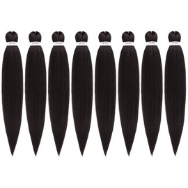 Pre-Stretched Braiding Hair Extensions 24 inch - 8 Packs Synthetic Crochet Braids, Natural Braid Crochet Hair, Hot Water Setting Professional Soft Yaki Texture (24 inch, #2)