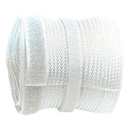 RICOO Z9085W-2 Cable Duct White 200 cm Long x 8.5 cm Wide Resealable with Velcro Fastening Cable Management