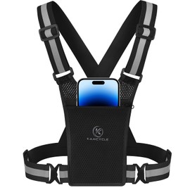 KAMCYCLE Hi Vis Reflective Running Vest Gears with Pocket, Top Reflector Vest High Visibility,Reflectors Clothing, jogging Hiking Cycling (Thickened-Highly Reflective-Black)