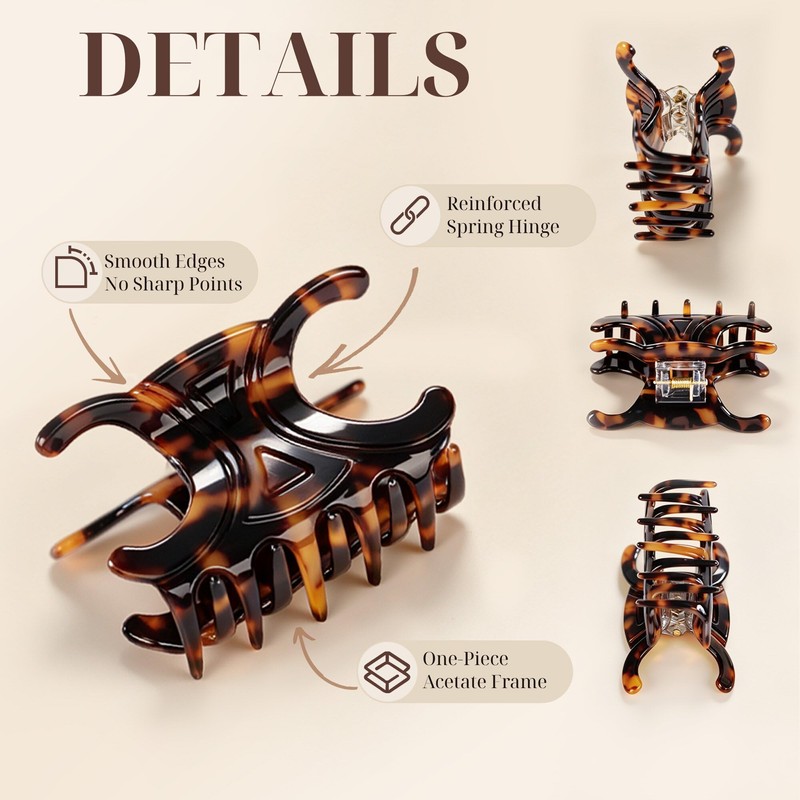 Acetate Butterfly Hair Clips, Medium Hair Claw Clips, 4 Pack