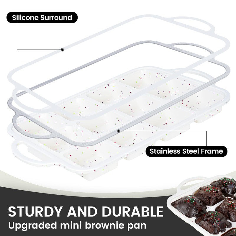 Vinino Silicone Brownie Pan With Dividers, 1 Pack Mini Loaf