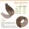 Easyouth Extensiones Cabello Real 40gr 14in Balayage Marrón Cenizo Fa