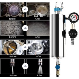 Fuel Injector Cleaner Kit, 1000ML 150PSI Non-Dismantle Fuel Injector Cleaner Machine, Pressure Adjustable Throttle/Intake System Cleaning Tool with 20x Adapters for Gasoline Car Vehicle Truck