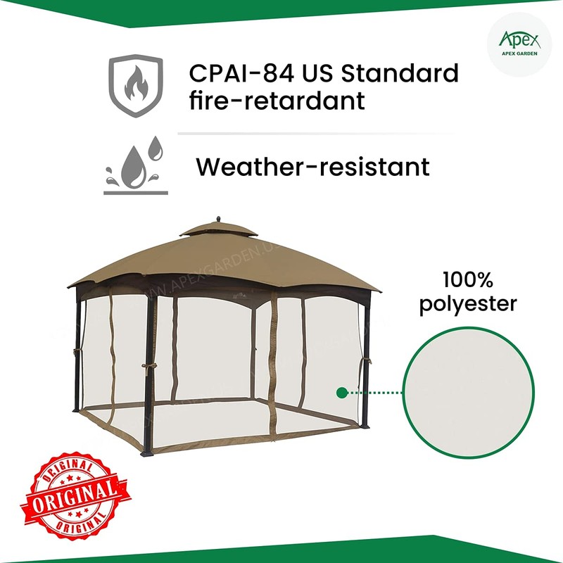 APEX GARDEN 10 Ft. x 12 Ft. Gazebo Replacement Mosquito