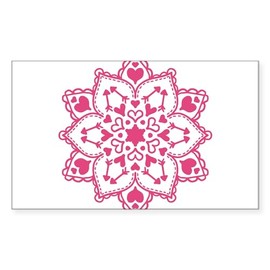 CafePress Heart Mandala, Valentine's Day Quotes, Love, Be Mi Rectangle Bumper Sticker Car Decal