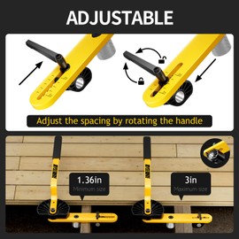 Mysemhoe Deck Board Straightener Tool - Heavy Duty Straightener Tool for Deck, Quick Install & Foldable Design to Correct Gaps & Misalignment in Seconds (1 Pack)