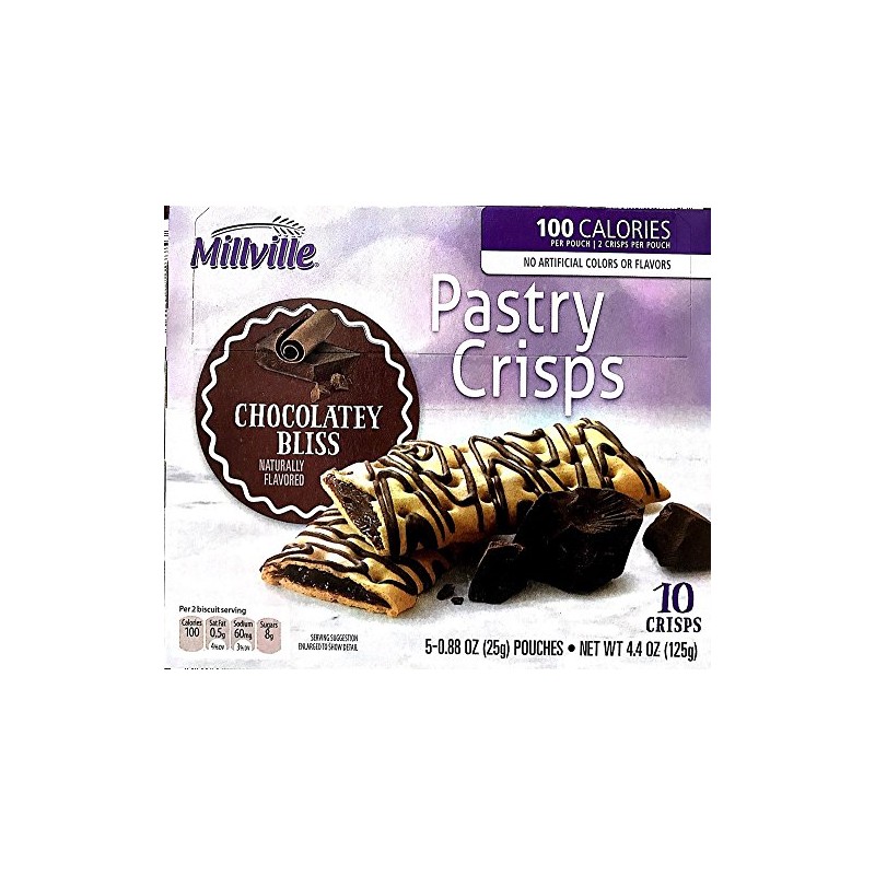 Millville Pastry Crisp Naturally Flavor (10 Bars) (Chocolatey Bliss)