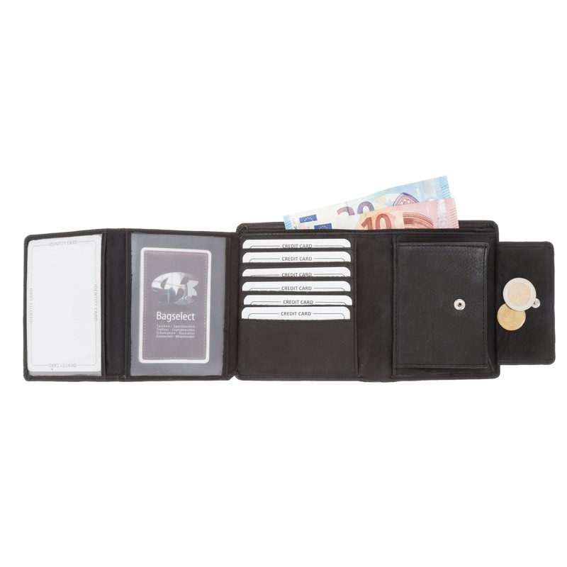 OLD RIVER Basic Leather Wallet Black (Black Vertical 006), Black