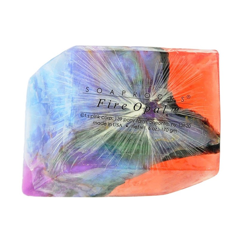 SoapRocks TS Pink FireOpal Soap that looks like a Rock