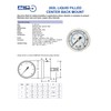 PIC Gauges 202L-204H Center Back Mount Glycerine Filled Pressure Gauge