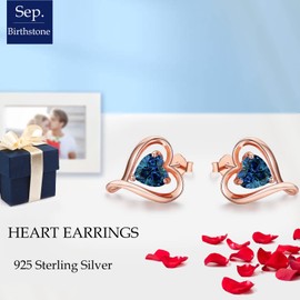 LAVUMO Sterling Silver Earrings for Women Silver Gold Rose Gold Stud Heart Earrings Set Hypoallergenic Jewellery for women Birthday Anniversary Christmas Valentine Gifts for Her