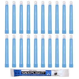 Cyalume SnapLight Knicklichter in Blau (20-er Pack) - 15 cm Glow Sticks mit Haken am Ende - ultra helle Light Sticks mit einer Leuchtdauer von 8 Stunden