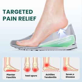 Heel Cups for Achilles Tendonitis - Silicone Gel Shock Absorption Heel Pads for Plantar Fasciitis, Sever’s Disease,Washable Shoe Cushion Inserts for Heel Spur Pain for Men Women, Green M