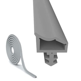 EUBSWA Room Door Seal Grey 10 m Door Seal Door Weather Strip Against Draughts Door Rubber 4 mm Groove Width 7 mm Groove Depth 12 mm Rebate
