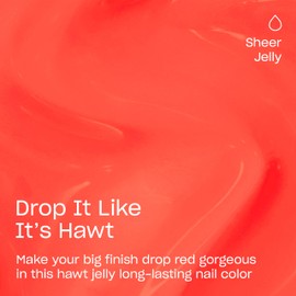 OPI Infinite Shine Drop It Like It’s Hawt | Jelly Bright Red Long Wear Gel Like Crème Nail Polish | Make 'Em Jelly! Collection | Summer 2025