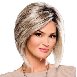 Raquel Welch Boudoir Glam Chin-Length Bob Wig, 100% Hand Tied by Hairuwear, Petite-Average Cap, RL17/23SS Iced Latte Macchiato