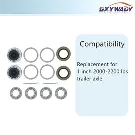 GXYWADY Trailer Bearing Kit Replacement for 1 Inch 2000-2200 Lbs Trailer Axle 2 Set