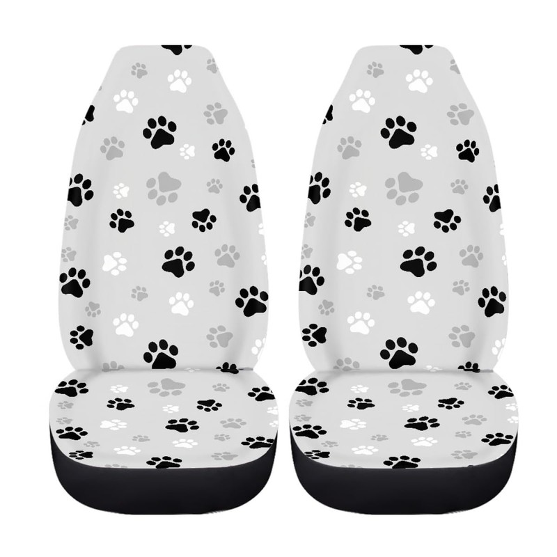 Car Seat Cover Dog Paw Print Front for Cars, Easy