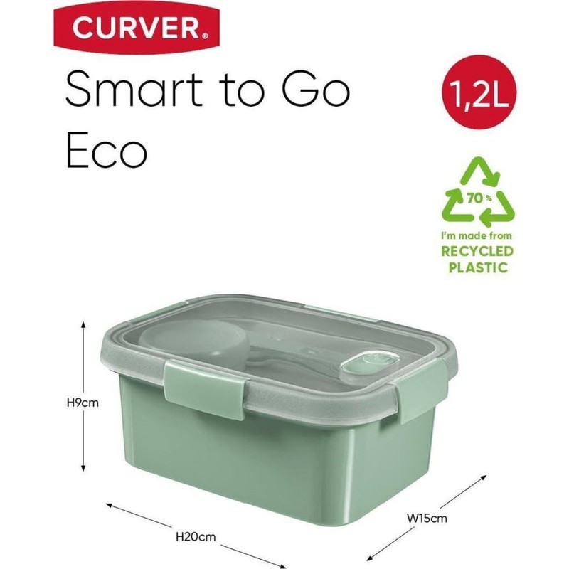 Curver Rect 1.2 Litre Storage Box with Lid - Recycle