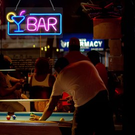 Hudyogy Bar Neon Sign for Wall Decor Led Neon Bar Sign Lights Business Dimmable Colored Neon Light Sign USB Powered Light Up Neon Bar Sign Pub Party Club Home,Light Up Neon Wall Signs for Bedroom