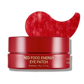 YADAH Parches energéticos para ojos Red Food 60 pares: mascarilla de hidrogel para debajo de los ojos con granada y ginseng para reafirmar, hidratar y reducir la hinchazón.