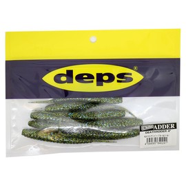 deps Worm Death Adder 4" Smoke P/Blue & Gold #24