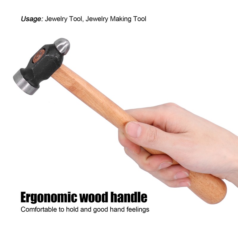 Wood Handle Ball Peen Hammer Household Jewelry Making Processing Round