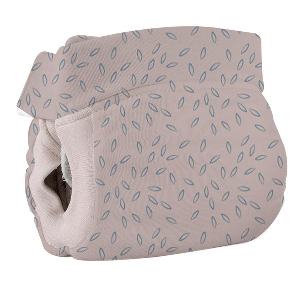 Popolini EasyFree All-in-3 Cloth Nappy for Nappy Free and Fabric Rollers (Beige Leaves, S (2.5-6 kg))