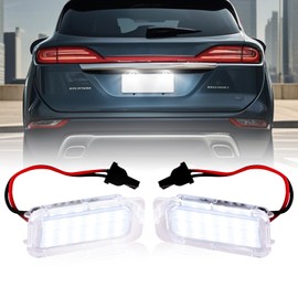 Nrgedzam 2PCS LED License Plate Light Lamp Assembly for Ford Explorer Escape Fusion Fiesta Expedition 18-SMD LED White Full License Plate Tag Lights Kit