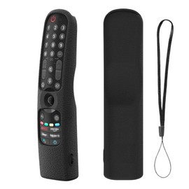 Anti-Slip Remote Case for LG MR21GA MR21GC MR22GA MR22GN MR23GA MR24GN Magic Remote 2021-2024 Remote Controller Shockproof Washable Skin-Friendly(Black)