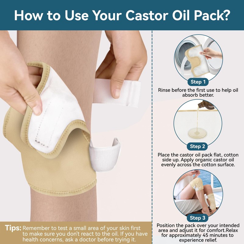 Taoscare 2 Pack Castor Oil Pack Wrap, Castor Oil Wrap