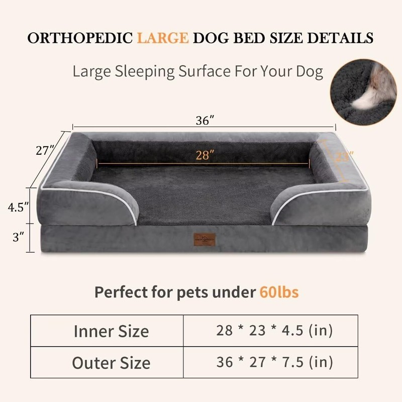 Comfort Expression Waterproof Large Dog Beds Orthopedic Foam Dog Beds