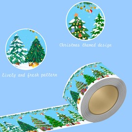 Winter Bulletin Board Decoration Holiday Christmas Tree Trim Border 36 ft Pine Trees Woodland Bulletin Board Borders - Xmas Cutouts Bulletin Board for Christmas Party Office Chalkboard Decor