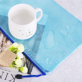 Vicloon A3 Document Wallet File Pouches with Zip Closure Mesh Plastic Zipped Pocket for Files, Paper, Documents, Cosmetics, Homework and Travel Accessories